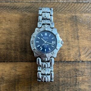 Bulova Watch Marine Star Satin Finish Stainless Steel  Blue Watch
